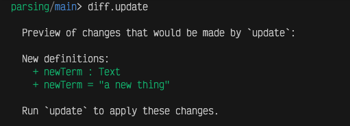 Diff update snapshot example